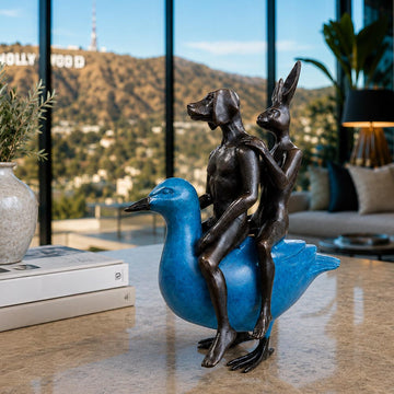 They Were Like Birds of a Feather So They Stuck Together (Bronze Sculpture, Miniature Collection)