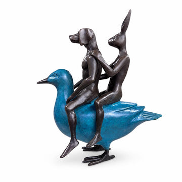 They Were Like Birds of a Feather So They Stuck Together (Bronze Sculpture, Miniature Collection)