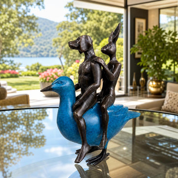 They Were Like Birds of a Feather So They Stuck Together (Bronze Sculpture, Miniature Collection)