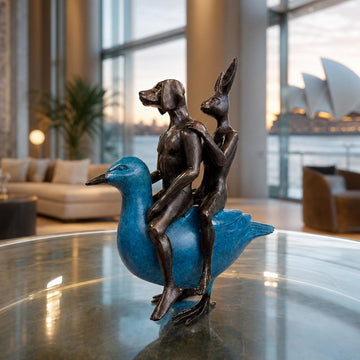 They Were Like Birds of a Feather So They Stuck Together (Bronze Sculpture, Miniature Collection)