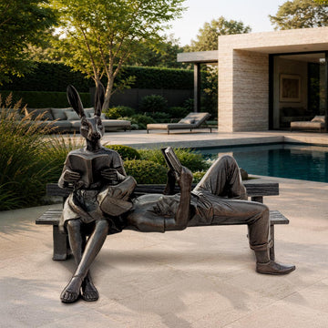 They Were Reading a Love Story (Bronze Sculpture, Mid-Size)