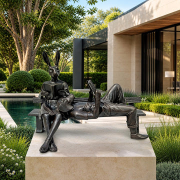 They Were Reading a Love Story (Bronze Sculpture, Mid-Size)