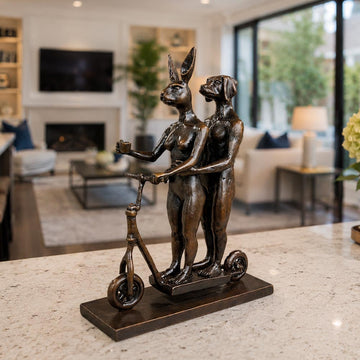 They Zig-Zagged in Harmony (Bronze Sculpture, Miniature Collection)