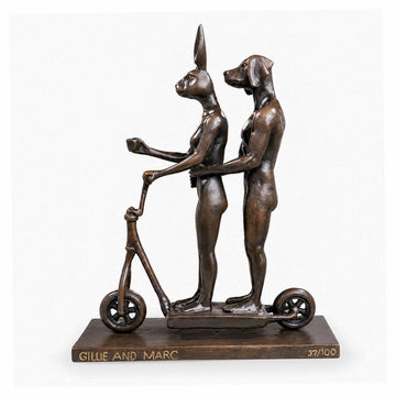 They Zig-Zagged in Harmony (Bronze Sculpture, Miniature Collection)