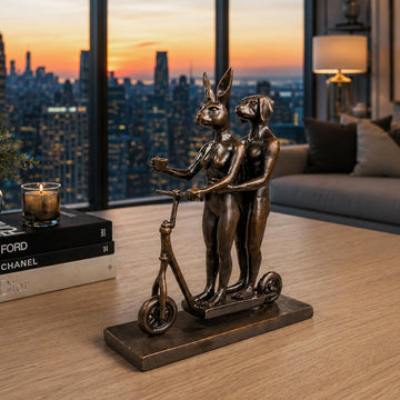 They Zig-Zagged in Harmony (Bronze Sculpture, Miniature Collection)