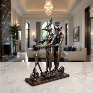 They Zig-Zagged in Harmony (Bronze Sculpture, Miniature Collection)