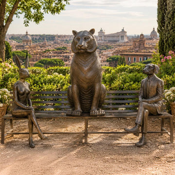 The Bengal Tiger Bench of Friendship (Bronze Sculpture)