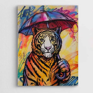 Tiger Singing in the Rain (Original Painting)