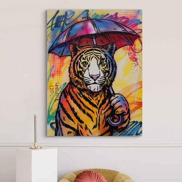 Tiger Singing in the Rain (Original Painting)
