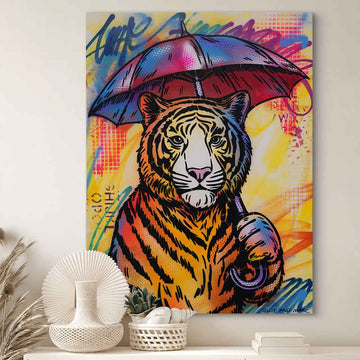 Tiger Singing in the Rain (Original Painting)