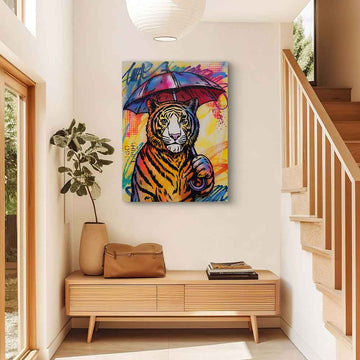 Tiger Singing in the Rain (Original Painting)