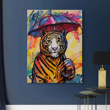 Tiger Singing in the Rain (Original Painting)
