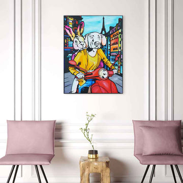 Two Hearts Lost in Paris (Original Painting)