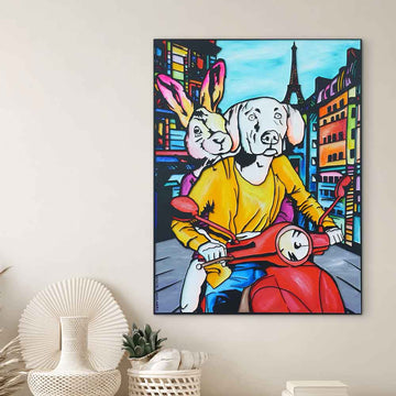 Two Hearts Lost in Paris (Original Painting)