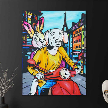 Two Hearts Lost in Paris (Original Painting)