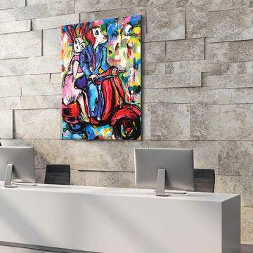 Vespa Lovers in Love (Original Painting)
