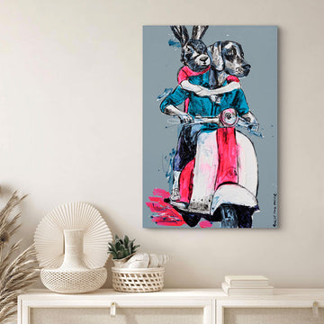 Vespa Riders for Freedom (Original Painting)