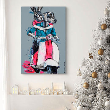 Vespa Riders for Freedom (Original Painting)