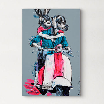 Vespa Riders for Freedom (Original Painting)