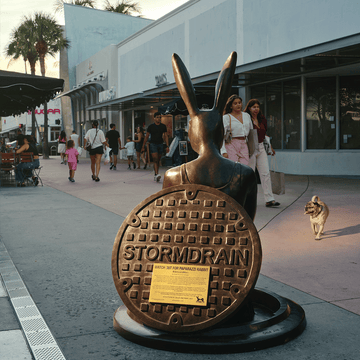 Watch Out for Paparazzi Rabbit (Bronze Sculpture, Large)