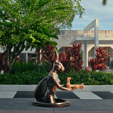 Watch Out for Paparazzi Rabbit (Bronze Sculpture, Large)