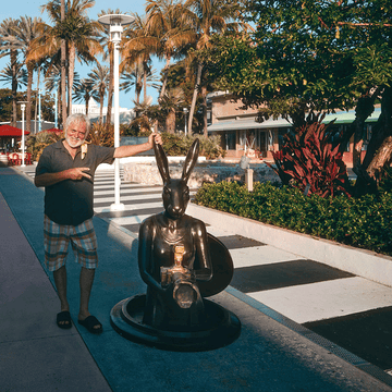 Watch Out for Paparazzi Rabbit (Bronze Sculpture, Large)