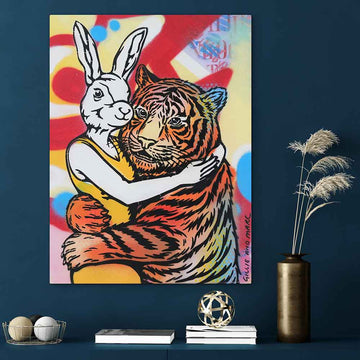 When Tiger Met Rabbitwoman (Original Painting)