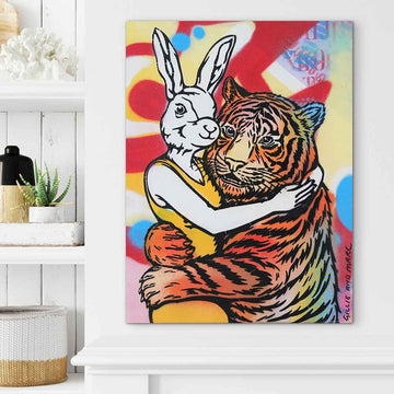 When Tiger Met Rabbitwoman (Original Painting)