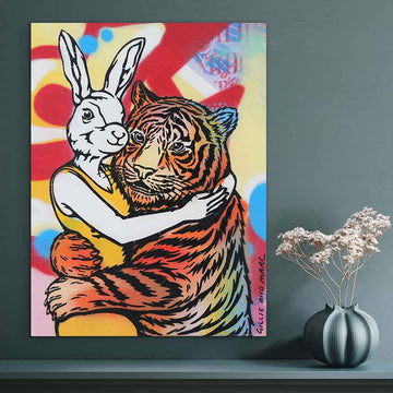 When Tiger Met Rabbitwoman (Original Painting)