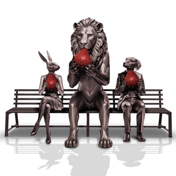 The Lion Bench of Friendship (Bronze Sculpture)