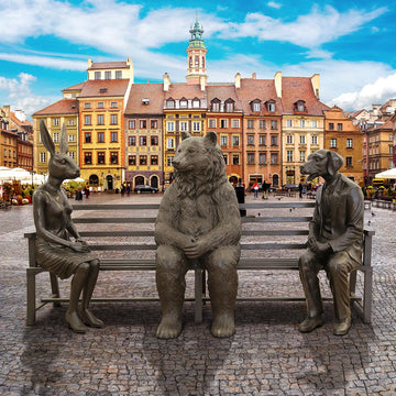The Asian Black Bear Bench of Friendship (Bronze Sculpture)
