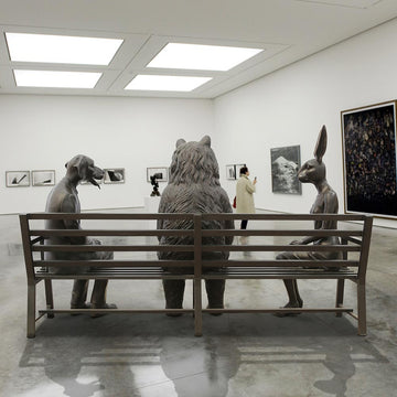 The Asian Black Bear Bench of Friendship (Bronze Sculpture)