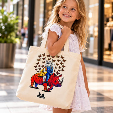 Vespa, Rhino and Butterflies (Canvas Tote Bag)