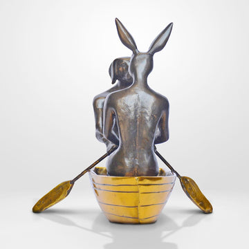 They Rowed, Rowed, Rowed Their Boat (Bronze Sculpture, Miniature Collection)