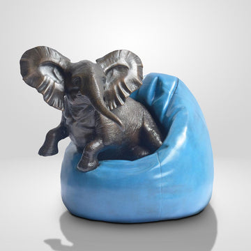 Beanbag Elephant (Bronze Sculpture, Small)