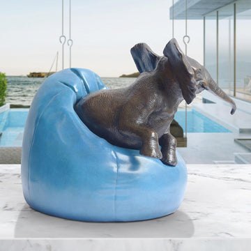 Beanbag Elephant (Bronze Sculpture, Small)