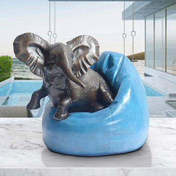 Beanbag Elephant (Bronze Sculpture, Small)