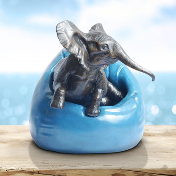 Beanbag Elephant (Bronze Sculpture, Small)