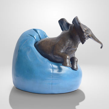 Beanbag Elephant (Bronze Sculpture, Small)
