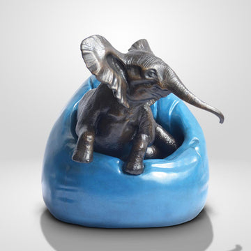 Beanbag Elephant (Bronze Sculpture, Small)