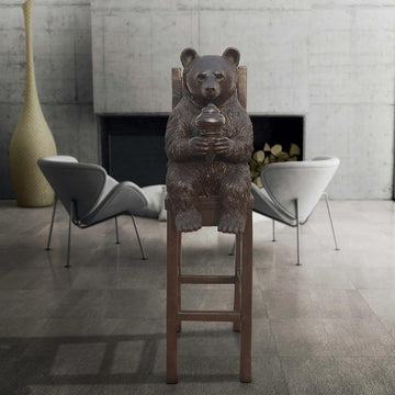 Bear Above It All, Delighting in a Sweet Treat (Bronze Sculpture, Mid-Size)