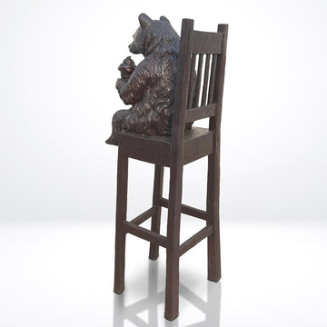 Bear Above It All, Delighting in a Sweet Treat (Bronze Sculpture, Mid-Size)