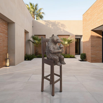 Bear Above It All, Delighting in a Sweet Treat (Bronze Sculpture, Mid-Size)