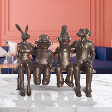 Ernie and Bert Love Rabbitwoman and Dogman Big Time (Bronze Sculpture)