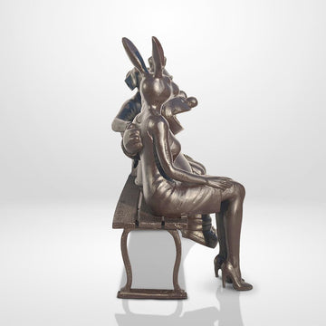Ernie and Bert Love Rabbitwoman and Dogman Big Time (Bronze Sculpture)