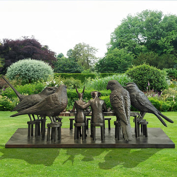 All Birds were Welcomed to Feast with Rabbitwoman and Dogman (Bronze Sculpture)