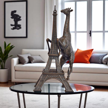 The Big Giraffe Loved the Eiffel Tower (Bronze Sculpture)