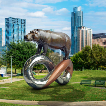 Big Hippo Infinity (Bronze Sculpture)
