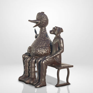 Big Bird Loves Rabbitwoman and Dogman Big Time (Bronze Sculpture)