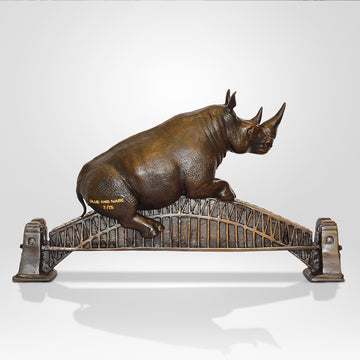 The Big Rhino Loved the Sydney Harbour Bridge (Bronze Sculpture)